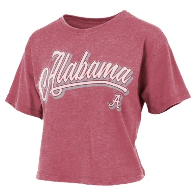 Pressbox Crimson Alabama Crimson Tide Team Script Harlow Vintage Waist Length T-shirt