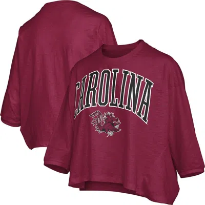 Pressbox Garnet South Carolina Gamecocks Midi Arch Over Logo Oversized T-shirt In Burgundy