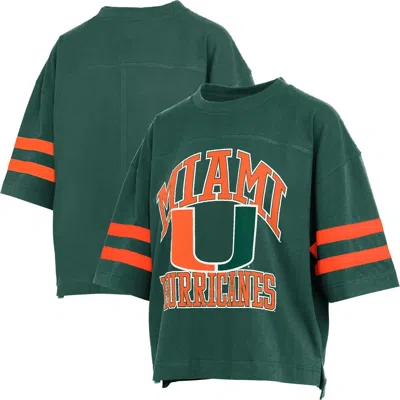 Pressbox Green Miami Hurricanes Wayne Tyler Cropped T-shirt
