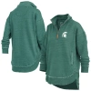 Pressbox Green Michigan State Spartans Northfork Sojourn Poncho Quarter-zip Sweatshirt In Green