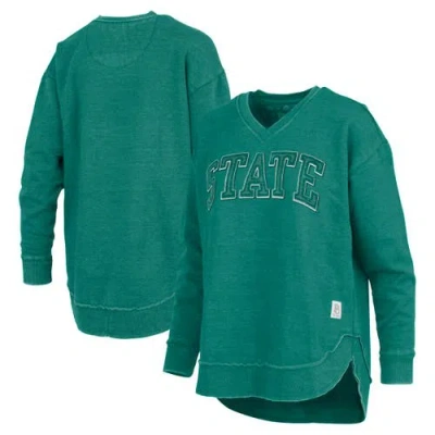 Pressbox Green Michigan State Spartans Westin Poncho V-neck Pullover Sweatshirt
