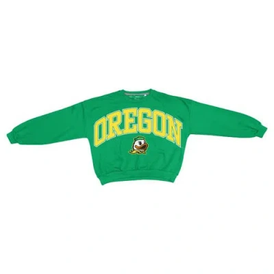 Pressbox Green Oregon Ducks Oversized Janice Waist-length Sweatshirt