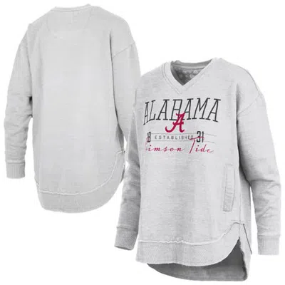 Pressbox Heather Gray Alabama Crimson Tide Marcus East Hall Poncho V-neck Sweatshirt