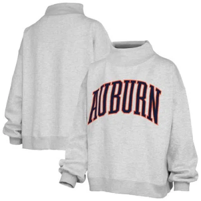 Pressbox Heather Gray Auburn Tigers Oversized Nelson Mock Neck Sweatshirt