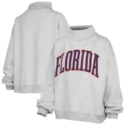 Pressbox Heather Gray Florida Gators Oversized Nelson Mock Neck Sweatshirt
