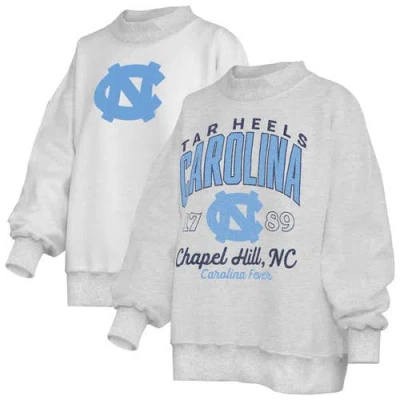 Pressbox Heather Gray North Carolina Tar Heels Reversible Sweatshirt