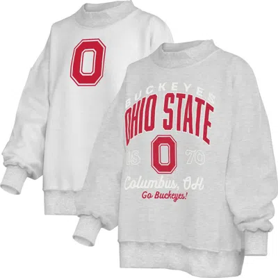 Pressbox Heather Gray Ohio State Buckeyes Reversible Sweatshirt