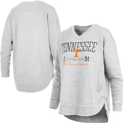 Pressbox Heather Gray Tennessee Volunteers Marcus East Hall Poncho V-neck Sweatshirt