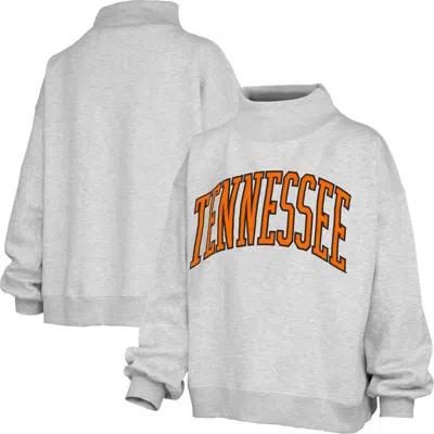 Pressbox Heather Gray Tennessee Volunteers Oversized Nelson Mock Neck Sweatshirt