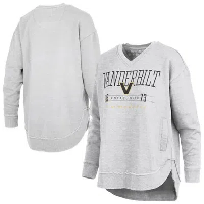 Pressbox Heather Gray Vanderbilt Commodores Marcus East Hall Poncho V-neck Sweatshirt