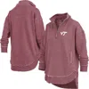 Pressbox Women's Maroon Virginia Tech Hokies Northfork Sojourn Poncho Quarter-zip Sweatshirt In Pink