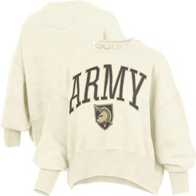 Pressbox Natural Army Black Knights Oversized Waist-length Crewneck Sweatshirt In Neutral