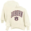 Pressbox Natural Auburn Tigers Oversized Waist-length Crewneck Sweatshirt In Neutral