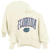 Pressbox Natural Florida Gators Oversized Waist-length Crewneck Sweatshirt In Neutral