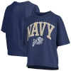 Pressbox Navy Navy Midshipmen Nelson Arch Over Logo Waist Length Oversized Slub T-shirt In Blue