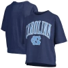 Pressbox Women's Navy North Carolina Tar Heels Nelson Arch Over Logo Waist Length Oversized Slub T-shirt In Blue