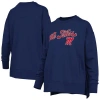 Pressbox Navy Ole Miss Rebels Bonanza Chenille Harper Script Sweatshirt In Blue
