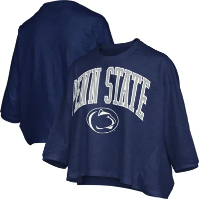 Pressbox Navy Penn State Nittany Lions Midi Arch Over Logo Oversized T-shirt In Blue