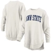 Pressbox Oatmeal Penn State Nittany Lions Melange Poncho Vintage Fleece Long Sleeve Pullover Sweats