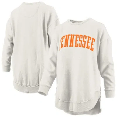 Pressbox Oatmeal Tennessee Volunteers Melange Poncho Vintage Fleece Long Sleeve Pullover Sweatshirt In Brown