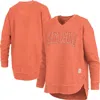 Pressbox Orange Clemson Tigers Westin Poncho V-neck Pullover Sweatshirt In Orange