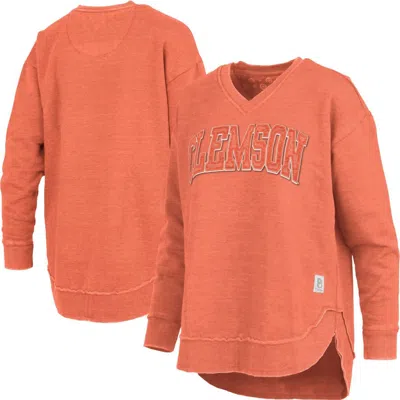 Pressbox Orange Clemson Tigers Westin Poncho V-neck Pullover Sweatshirt