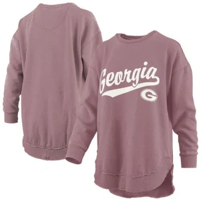 Pressbox Pink Georgia Bulldogs Poncho Fleece Pullover Sweatshirt
