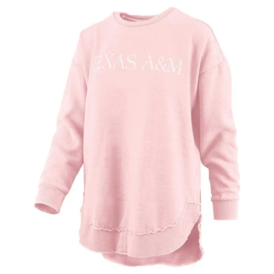 Pressbox Pink Texas A&m Aggies Seaside Springtime Vintage Poncho Pullover Sweatshirt