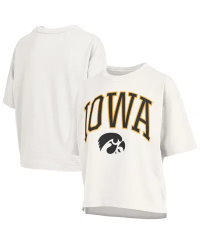 Pressbox Plus Size Iowa Hawkeyes Nelson Motley Crew Oversized Graphic Slub T-shirt In White
