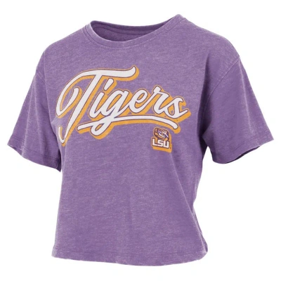 Pressbox Purple Lsu Tigers Team Script Harlow Vintage Waist Length T-shirt
