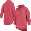 Pressbox Women's Red Georgia Bulldogs Northfork Sojourn Poncho Quarter-zip Sweatshirt In Pink