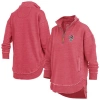 Pressbox Women's Red Nc State Wolfpack Northfork Sojourn Poncho Quarter-zip Sweatshirt In Pink