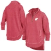 Pressbox Red Wisconsin Badgers Northfork Sojourn Poncho Quarter-zip Sweatshirt In Burgundy