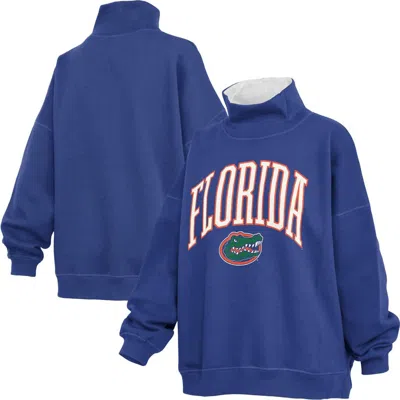 Pressbox Royal Florida Gators Oversized Mock Neck Sweatshirt