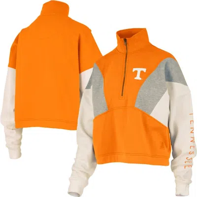 Pressbox Tennessee Orange Tennessee Volunteers Ferrara Color Block Quarter-zip Sweatshirt