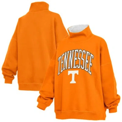 Pressbox Tennessee Orange Tennessee Volunteers Oversized Mock Neck Sweatshirt