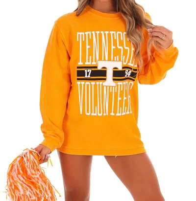 Pressbox Tennessee Volunteers Corded Pullover In Light Orange