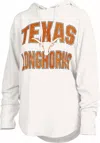 PRESSBOX TEXAS LONGHORNS "MAXIMA GLITTER" LIGHT WEIGHT HOODED TOP IN WHITE