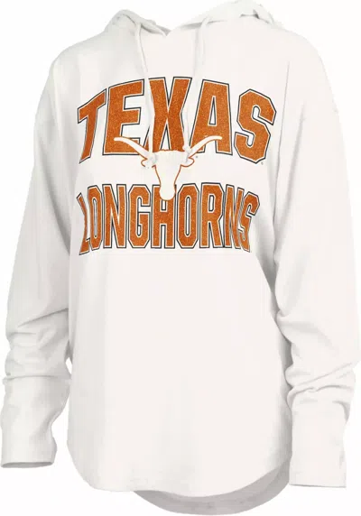 Pressbox Texas Longhorns "maxima Glitter" Light Weight Hooded Top In White