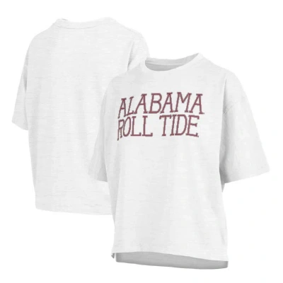 Pressbox White Alabama Crimson Tide Motley Crew Chain Stitch Slub Waist Length Boxy T-shirt