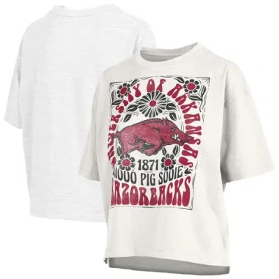 Pressbox White Arkansas Razorbacks Harmony Oversized T-shirt