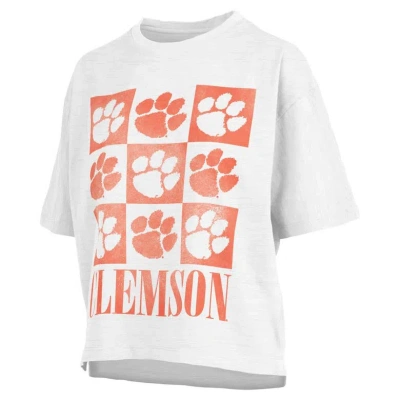 Pressbox White Clemson Tigers Motley Crew Andy Waist Length Oversized T-shirt