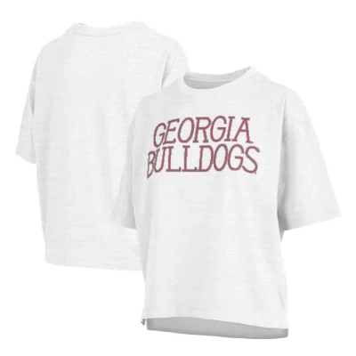 Pressbox White Georgia Bulldogs Motley Crew Chain Stitch Slub Waist Length Boxy T-shirt