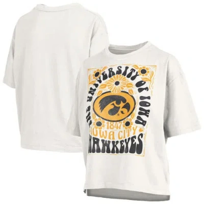 Pressbox White Iowa Hawkeyes Harmony Oversized Slub T-shirt
