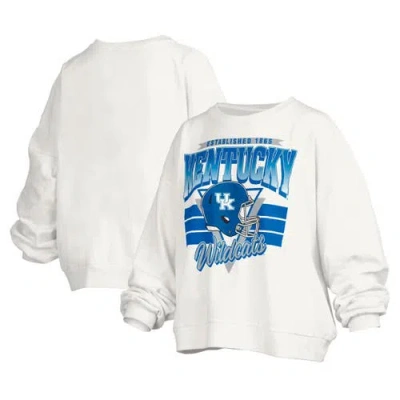 Pressbox White Kentucky Wildcats Janice Retro Logo Oversized Pullover Sweatshirt In Neutral