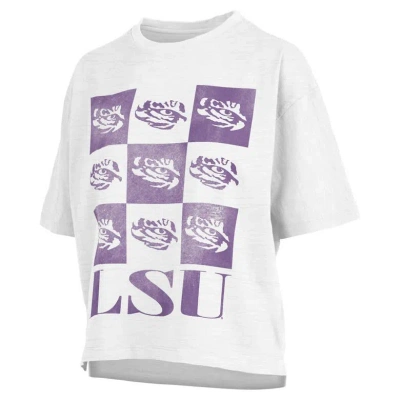 Pressbox White Lsu Tigers Motley Crew Andy Waist Length Oversized T-shirt