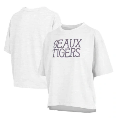 Pressbox White Lsu Tigers Motley Crew Chain Stitch Slub Waist Length Boxy T-shirt