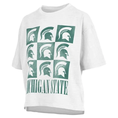 Pressbox White Michigan State Spartans Motley Crew Andy Waist Length Oversized T-shirt