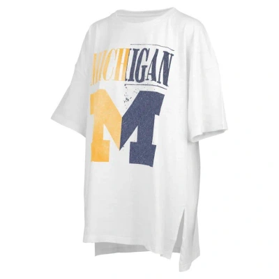 Pressbox White Michigan Wolverines Lickety-split Oversized T-shirt
