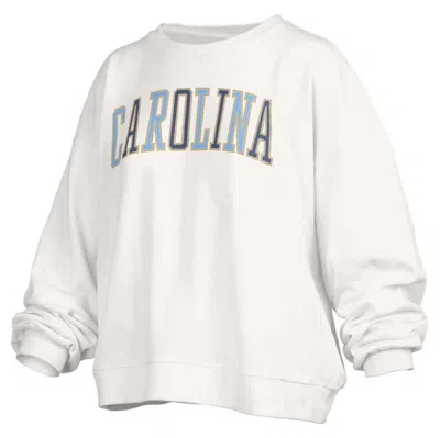 Pressbox White North Carolina Tar Heels Janise Waist Length Oversized Pullover Sweatshirt